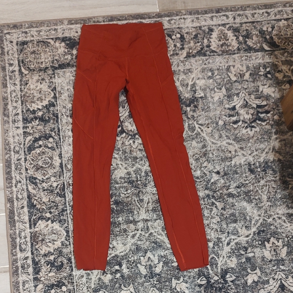 Red High-Waisted Leggings